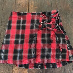 Wild Fable Red & Black Plaid Skirt